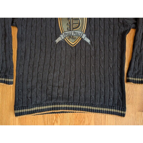 Pelle Pelle Sweater Mens Large Turtleneck Ramie Vintage Y2K Marc Buchanan - Picture 2 of 12